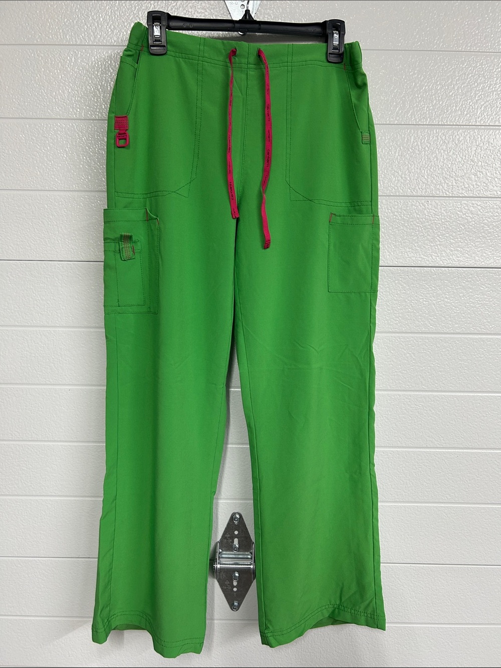 Carhartt Green Women's Scrubs with Pink Drawstring
